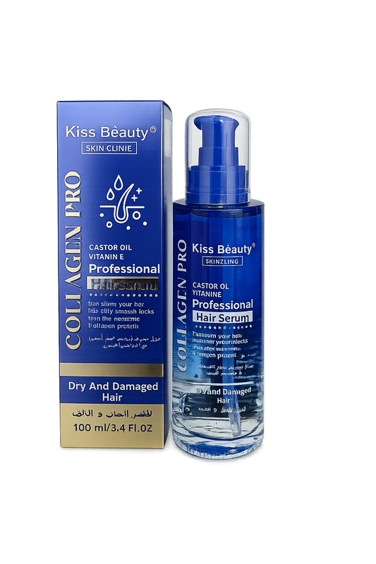 Kiss Beauty Collagen Pro Hair Serum – Castor Oil & Vitamin E (100 ml)