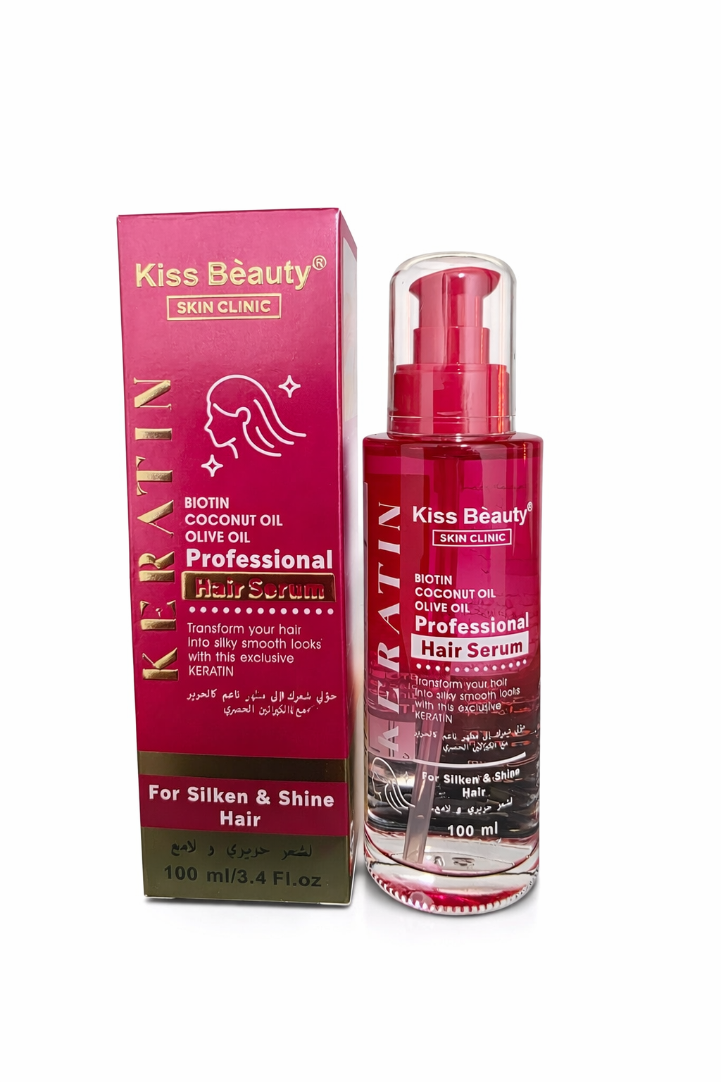 Kiss Beauty Keratin Professional Hair Serum (Biotin, Coconut & Olive Oil) – 100 ml