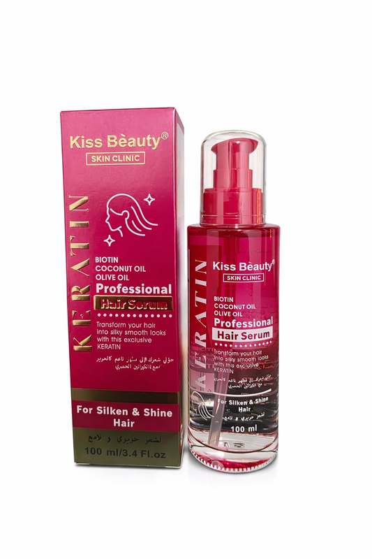 Kiss Beauty Keratin Professional Hair Serum (Biotin, Coconut & Olive Oil) – 100 ml